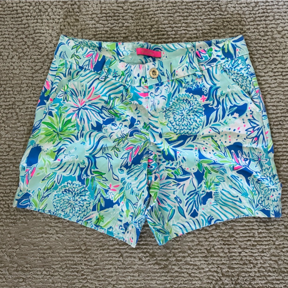 Lilly Pulitzer Blue, Green & Pink Floral Print Shorts, no tag